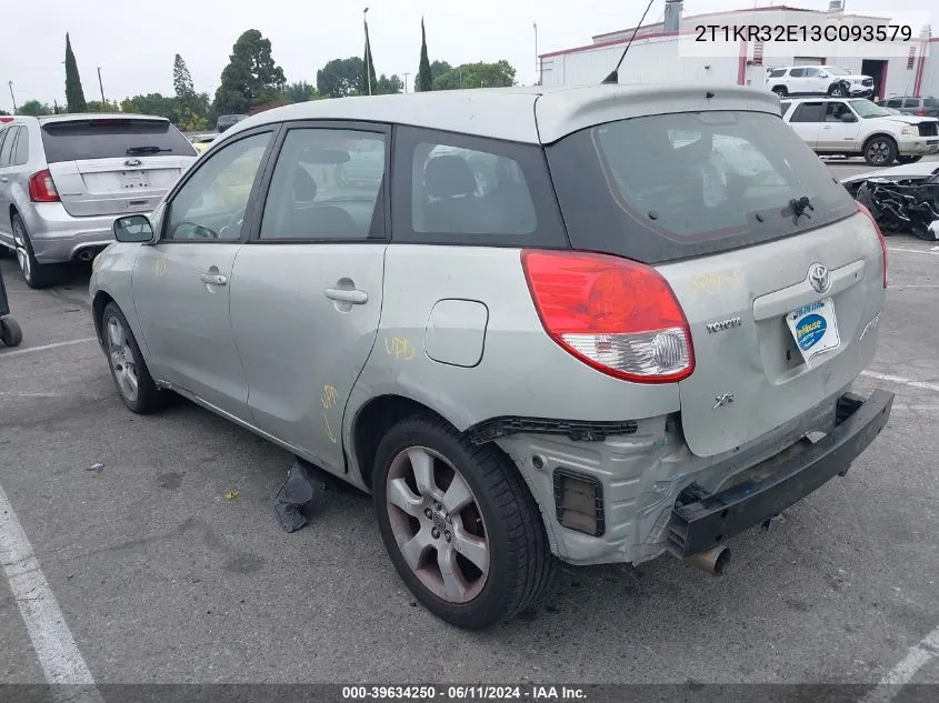 2003 Toyota Matrix Xr VIN: 2T1KR32E13C093579 Lot: 40261675