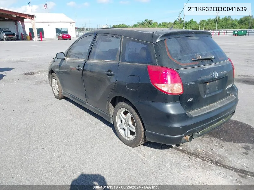 2003 Toyota Matrix Xr VIN: 2T1KR32E83C041639 Lot: 40161919