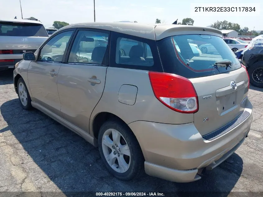 2T1KR32E33C117834 2003 Toyota Matrix Xr