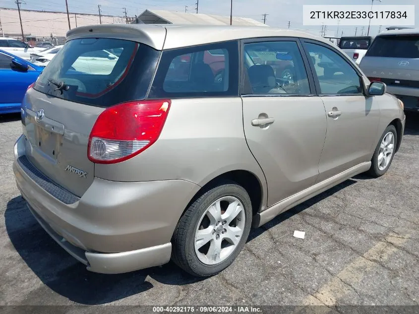 2003 Toyota Matrix Xr VIN: 2T1KR32E33C117834 Lot: 40292175