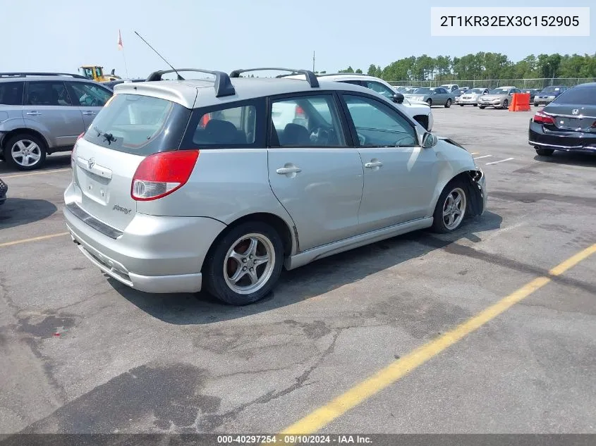 2003 Toyota Matrix Xr VIN: 2T1KR32EX3C152905 Lot: 40297254