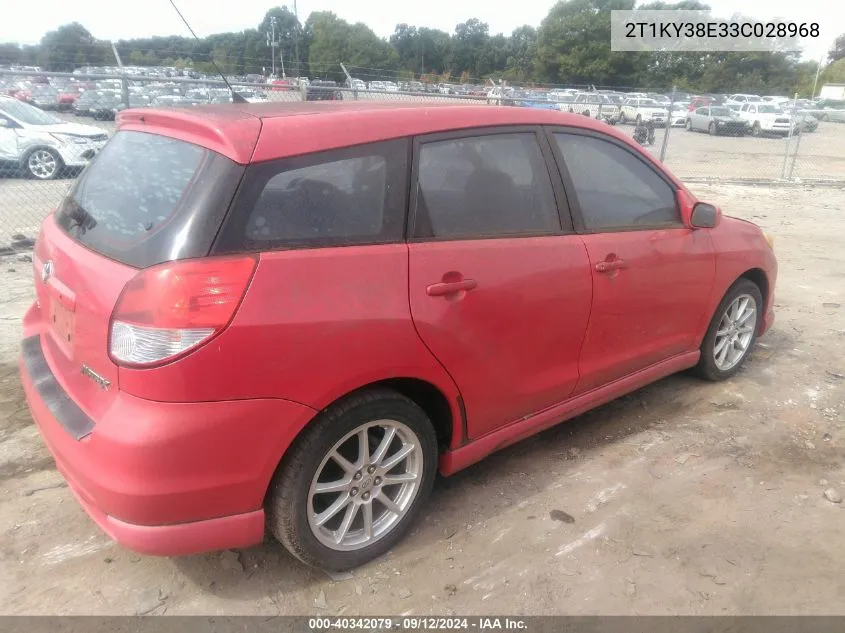 2003 Toyota Matrix Xrs VIN: 2T1KY38E33C028968 Lot: 40342079