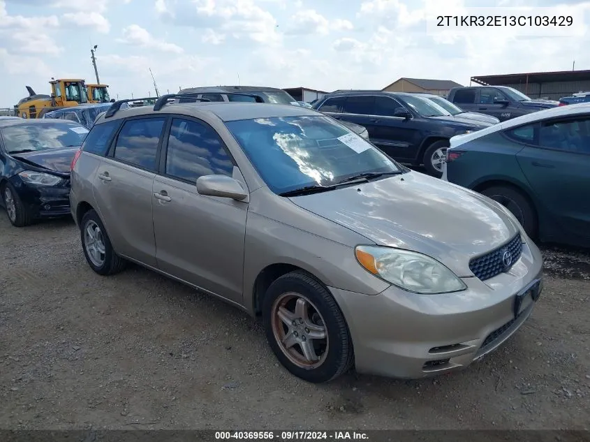 2T1KR32E13C103429 2003 Toyota Matrix Xr