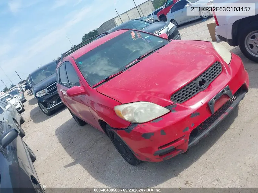 2003 Toyota Matrix Xr VIN: 2T1KR32E63C103457 Lot: 40408563