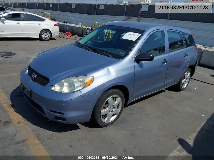 2003 Toyota Matrix Standard VIN: 2T1KR32E13C121123 Lot: 40442085