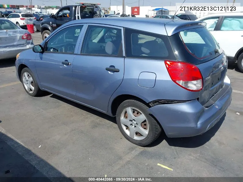 2003 Toyota Matrix Standard VIN: 2T1KR32E13C121123 Lot: 40442085