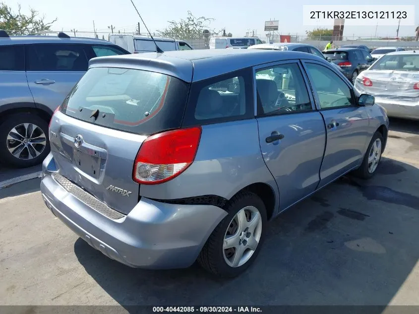 2003 Toyota Matrix Standard VIN: 2T1KR32E13C121123 Lot: 40442085