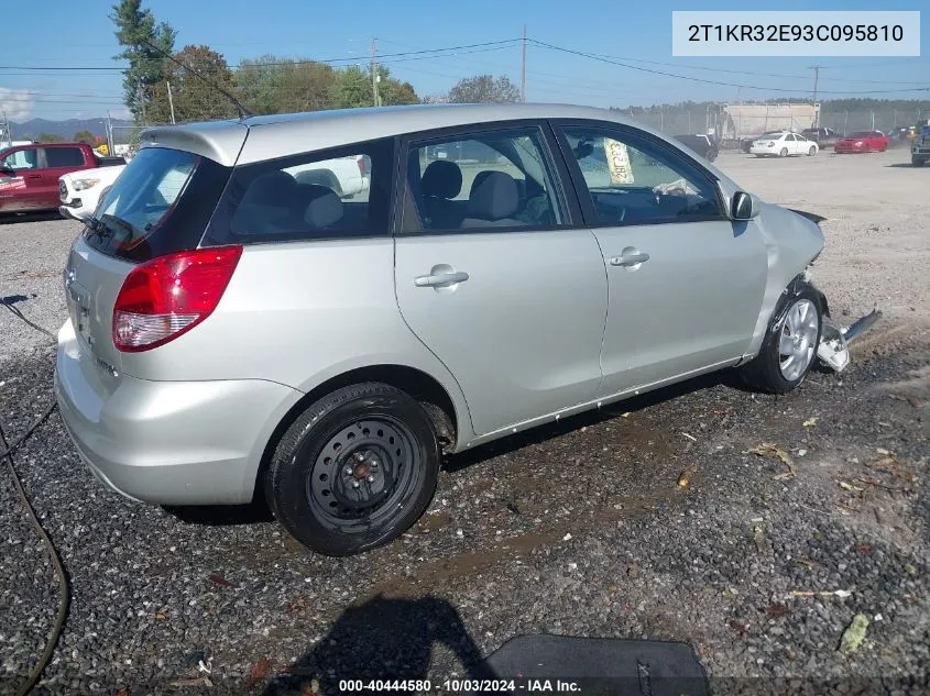 2003 Toyota Matrix Xr VIN: 2T1KR32E93C095810 Lot: 40444580