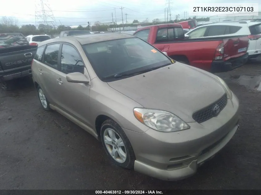 2003 Toyota Matrix Xr VIN: 2T1KR32E23C107103 Lot: 40463812