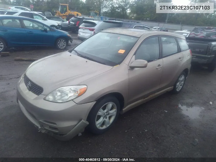 2003 Toyota Matrix Xr VIN: 2T1KR32E23C107103 Lot: 40463812