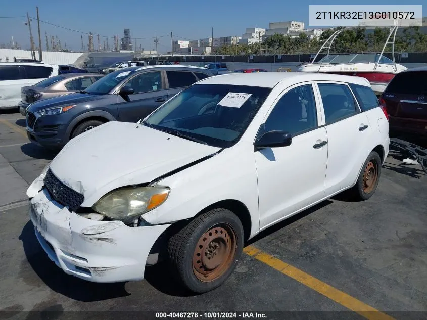 2003 Toyota Matrix Standard VIN: 2T1KR32E13C010572 Lot: 40467278