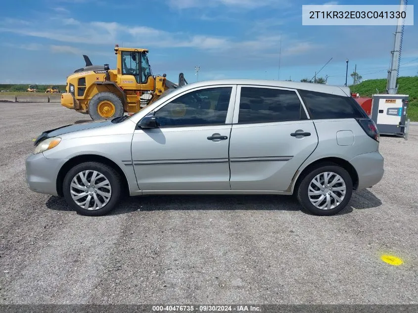 2003 Toyota Matrix Standard/Xr VIN: 2T1KR32E03C041330 Lot: 40476735