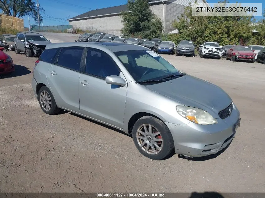 2003 Toyota Matrix Xrs VIN: 2T1KY32E63C076442 Lot: 40511127