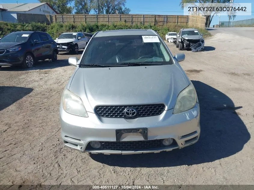 2003 Toyota Matrix Xrs VIN: 2T1KY32E63C076442 Lot: 40511127