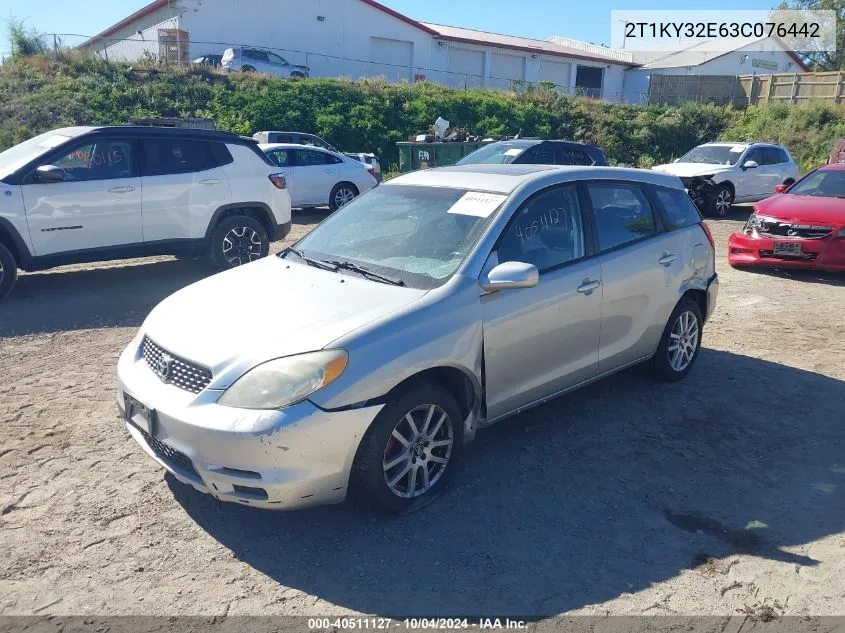 2003 Toyota Matrix Xrs VIN: 2T1KY32E63C076442 Lot: 40511127