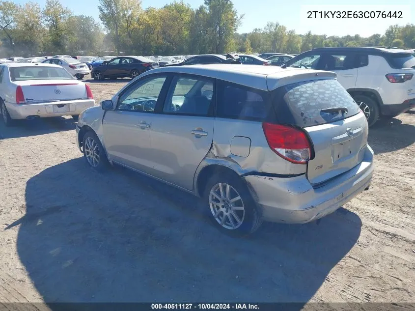 2003 Toyota Matrix Xrs VIN: 2T1KY32E63C076442 Lot: 40511127