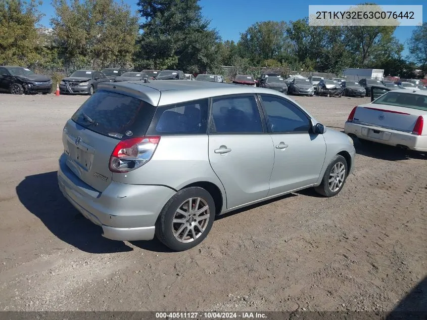 2003 Toyota Matrix Xrs VIN: 2T1KY32E63C076442 Lot: 40511127