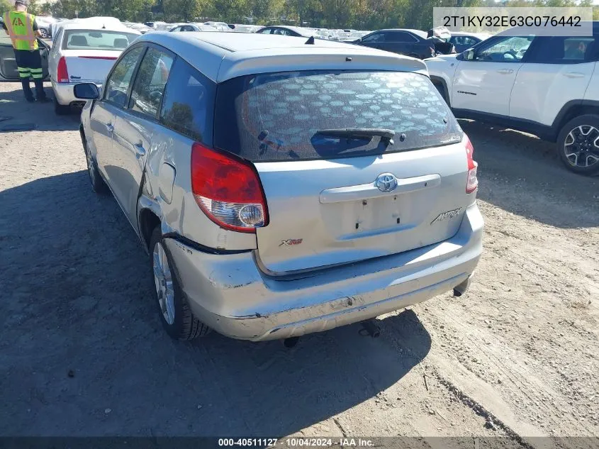 2003 Toyota Matrix Xrs VIN: 2T1KY32E63C076442 Lot: 40511127