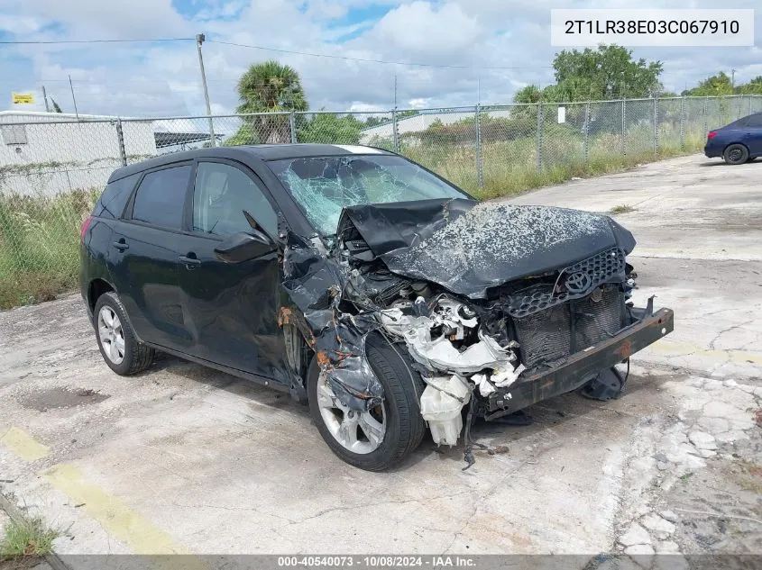 2003 Toyota Corolla Matrix Xr VIN: 2T1LR38E03C067910 Lot: 40540073