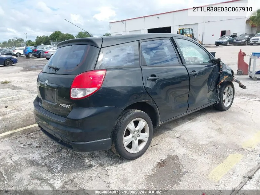 2003 Toyota Corolla Matrix Xr VIN: 2T1LR38E03C067910 Lot: 40540073