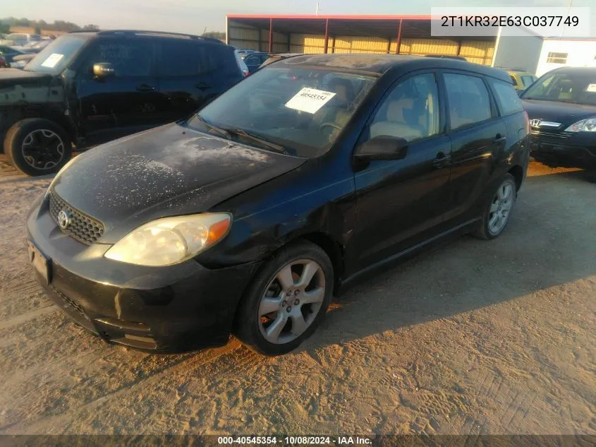 2003 Toyota Matrix Xr VIN: 2T1KR32E63C037749 Lot: 40545354