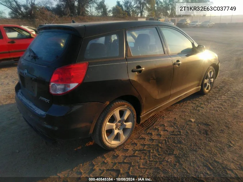 2003 Toyota Matrix Xr VIN: 2T1KR32E63C037749 Lot: 40545354