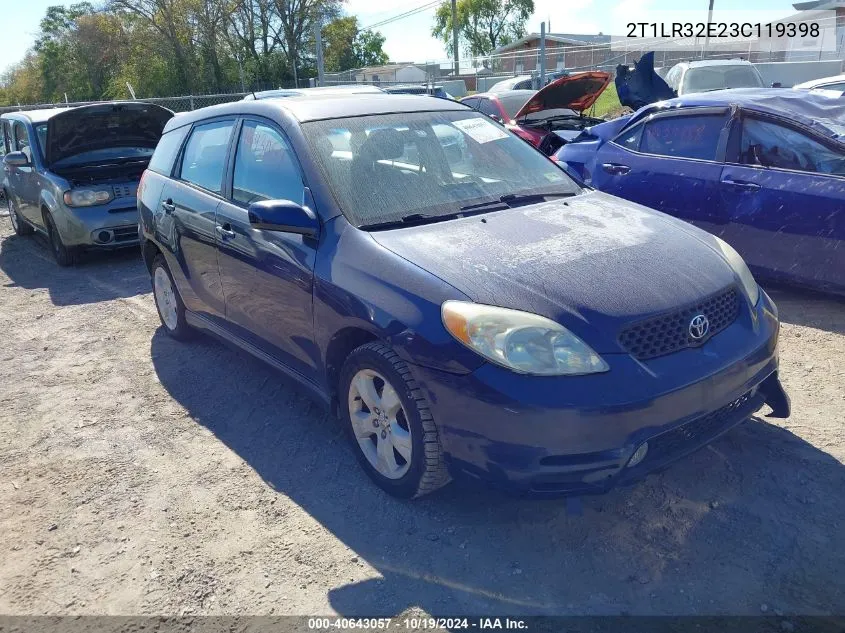 2003 Toyota Matrix Xr VIN: 2T1LR32E23C119398 Lot: 40643057