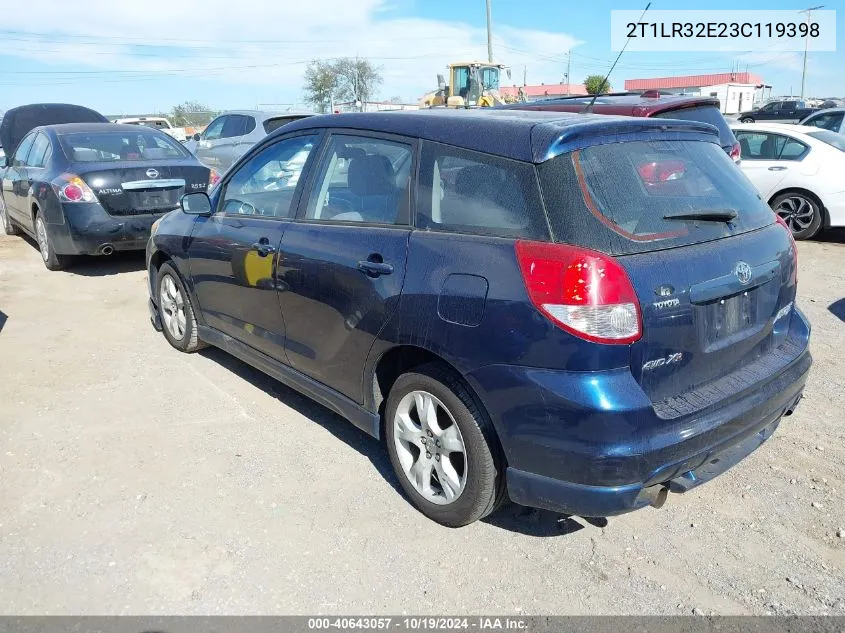 2003 Toyota Matrix Xr VIN: 2T1LR32E23C119398 Lot: 40643057