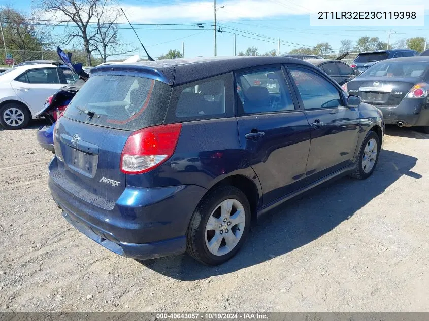 2003 Toyota Matrix Xr VIN: 2T1LR32E23C119398 Lot: 40643057