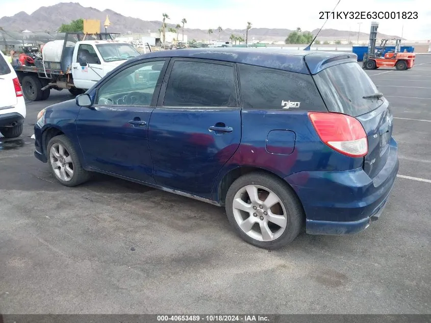 2003 Toyota Matrix Xrs VIN: 2T1KY32E63C001823 Lot: 40653489