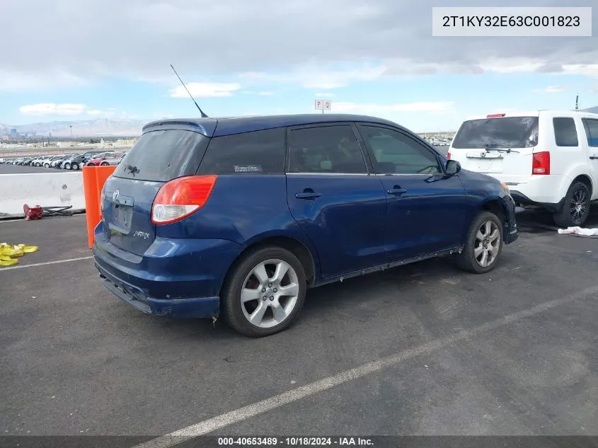 2003 Toyota Matrix Xrs VIN: 2T1KY32E63C001823 Lot: 40653489