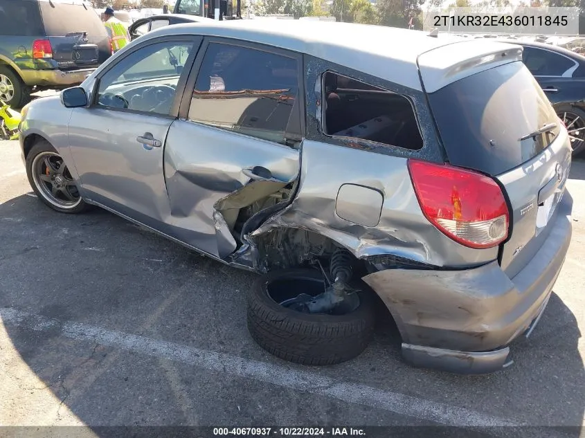 2003 Toyota Matrix Standard/Xr VIN: 2T1KR32E436011845 Lot: 40670937