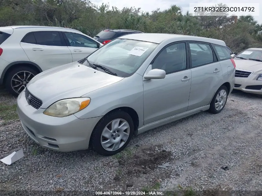 2003 Toyota Matrix Xr VIN: 2T1KR32E23C014792 Lot: 40673966