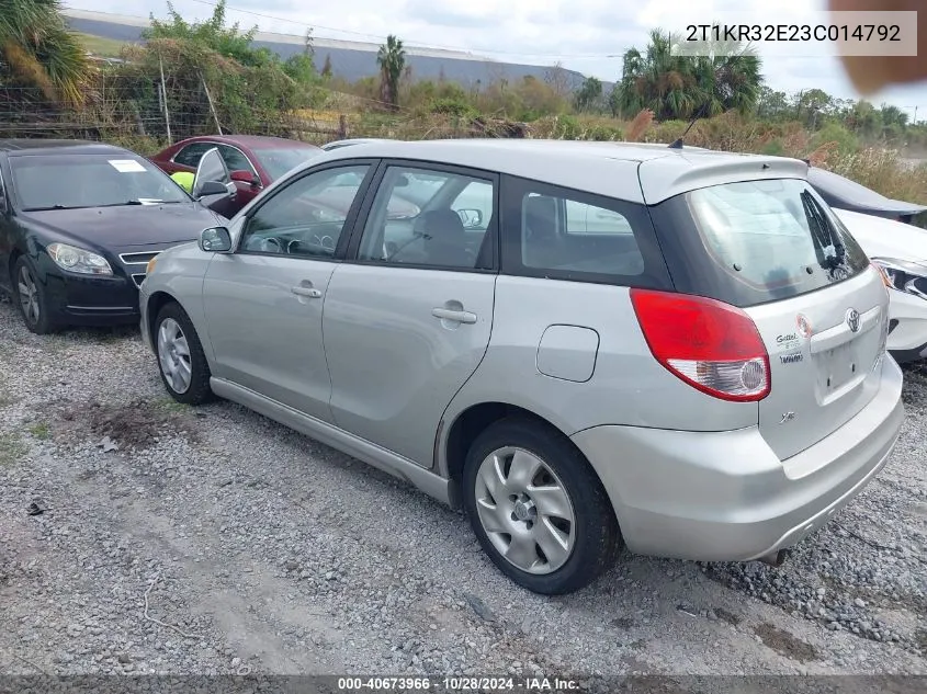 2003 Toyota Matrix Xr VIN: 2T1KR32E23C014792 Lot: 40673966