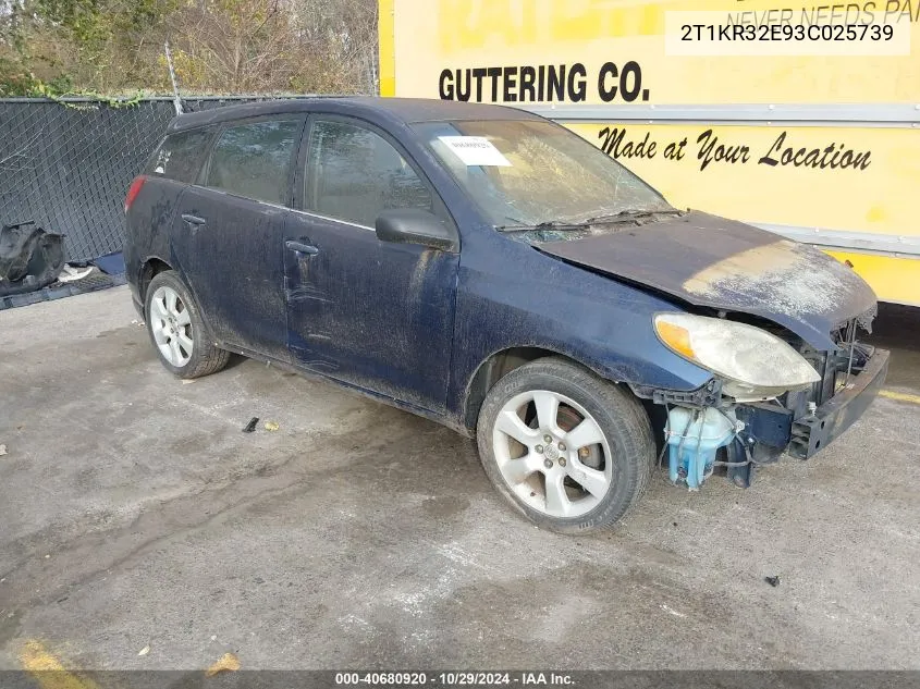 2T1KR32E93C025739 2003 Toyota Matrix Xr