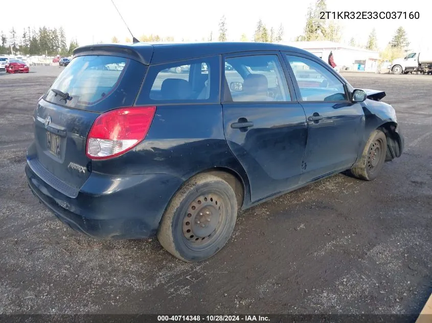 2003 Toyota Matrix Standard VIN: 2T1KR32E33C037160 Lot: 40714348