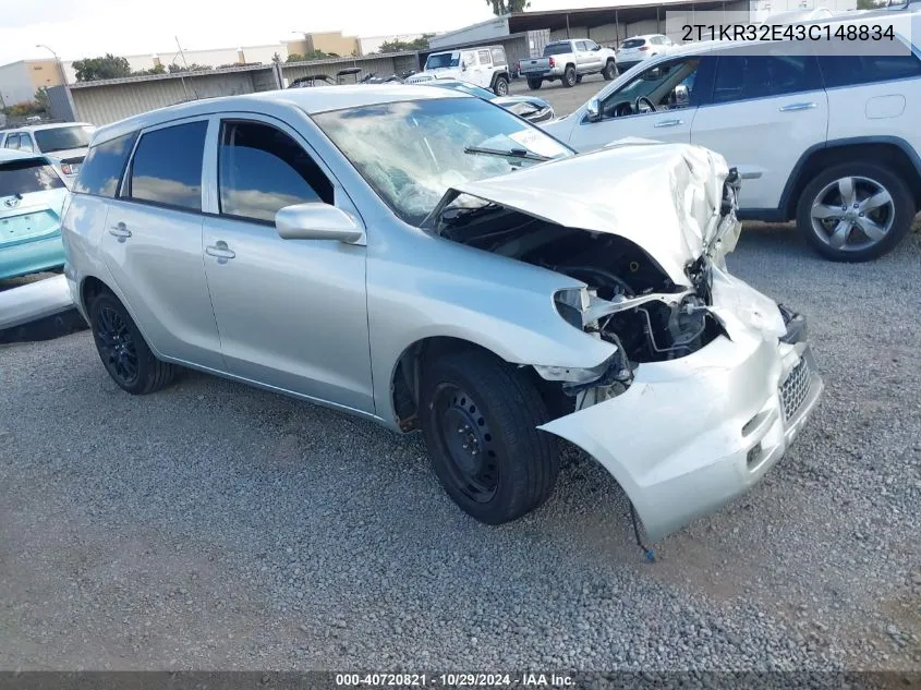 2003 Toyota Matrix Standard VIN: 2T1KR32E43C148834 Lot: 40720821