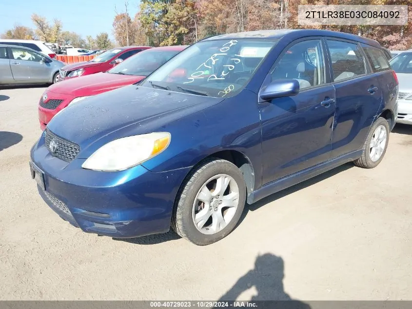 2003 Toyota Matrix Xr VIN: 2T1LR38E03C084092 Lot: 40729023