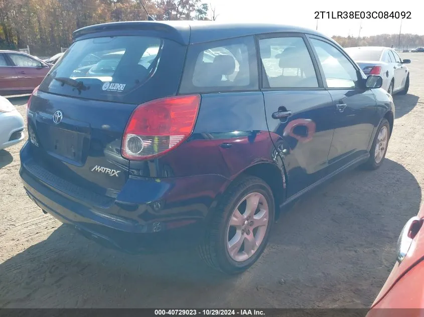 2003 Toyota Matrix Xr VIN: 2T1LR38E03C084092 Lot: 40729023