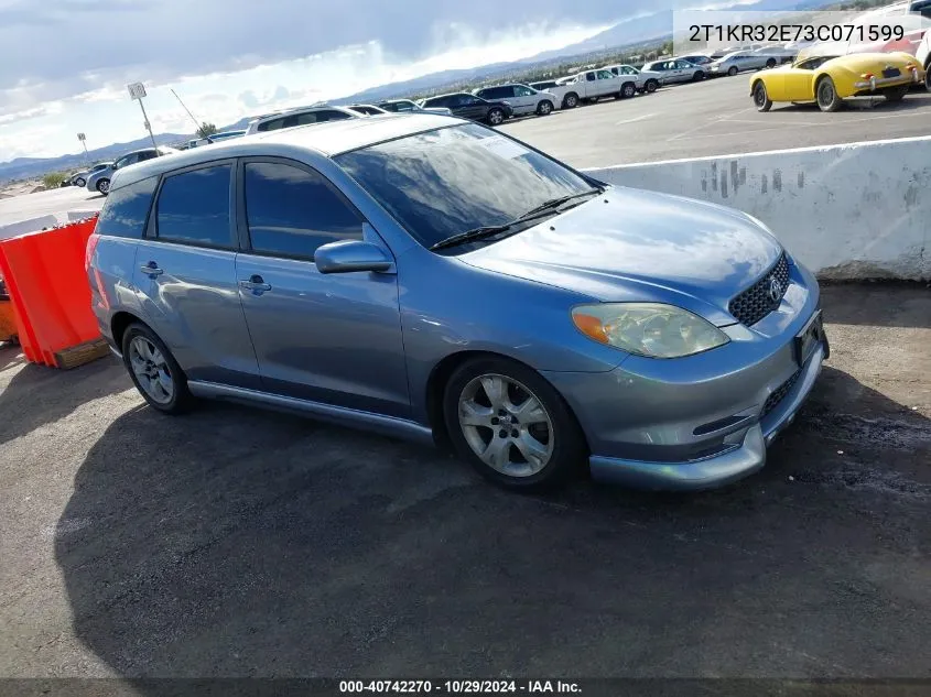 2003 Toyota Matrix Xr VIN: 2T1KR32E73C071599 Lot: 40742270