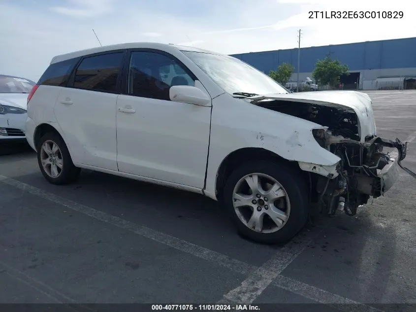 2003 Toyota Matrix Xr VIN: 2T1LR32E63C010829 Lot: 40771075