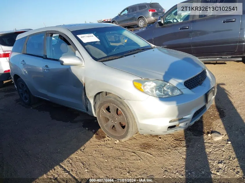 2003 Toyota Matrix Xr VIN: 2T1KR32E13C102541 Lot: 40776664