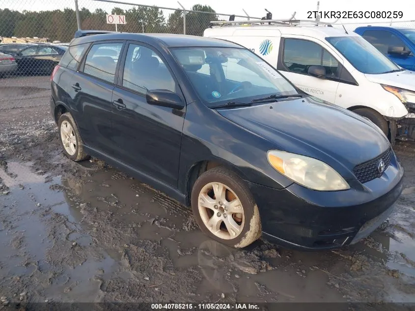 2003 Toyota Matrix Xr VIN: 2T1KR32E63C080259 Lot: 40785215