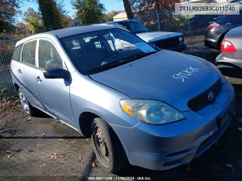 2003 Toyota Matrix Standard VIN: 2T1LR32E83C011240 Lot: 40811249