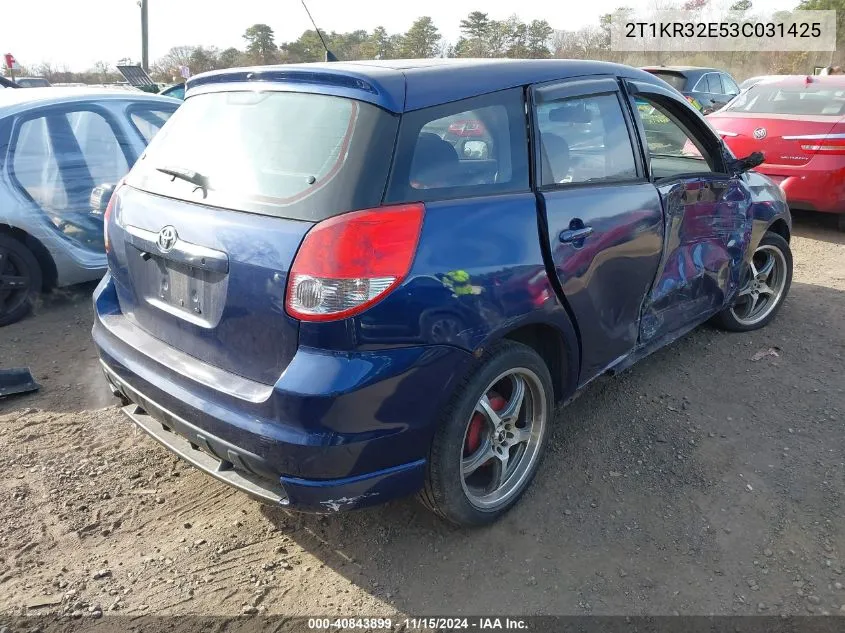 2003 Toyota Matrix Xr VIN: 2T1KR32E53C031425 Lot: 40843899