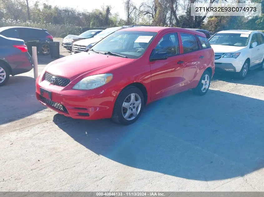 2003 Toyota Matrix Standard VIN: 2T1KR32E93C074973 Lot: 40846133