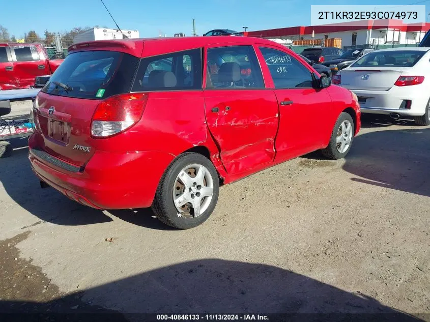 2003 Toyota Matrix Standard VIN: 2T1KR32E93C074973 Lot: 40846133