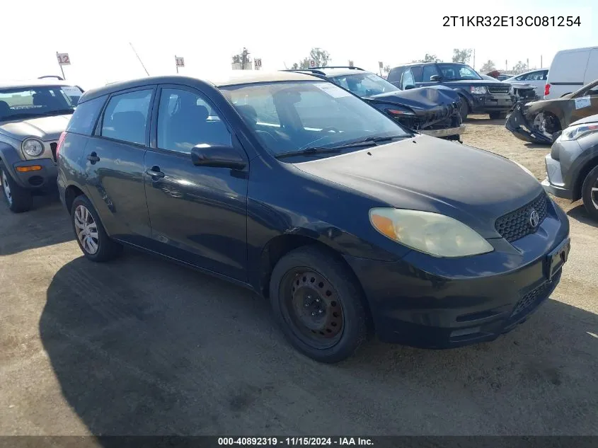 2003 Toyota Matrix Standard VIN: 2T1KR32E13C081254 Lot: 40892319