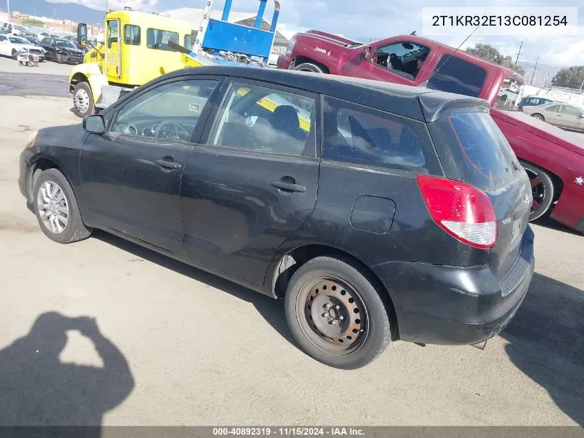 2003 Toyota Matrix Standard VIN: 2T1KR32E13C081254 Lot: 40892319