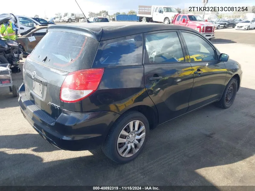 2003 Toyota Matrix Standard VIN: 2T1KR32E13C081254 Lot: 40892319